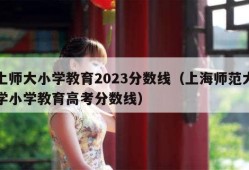 上师大小学教育2023分数线（上海师范大学小学教育高考分数线）